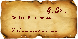 Gerics Szimonetta névjegykártya